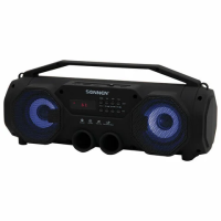 Колонка портативная SONNEN B306, 12 Вт, Bluetooth, FM-тюнер, microSD, MP3-плеер, черная, 513479