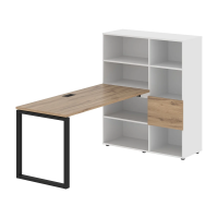 Рабочая станция EQRST 1115 Дуб Денвер светлый/Черный 1990х1120х1355 EDIS