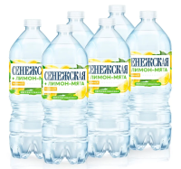 Вода Сенежская с соком лимон-мята негазированная, 1л x 6 шт