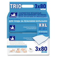 Салфетки влажные для ухода за лежачими больными и интимной гигиены 3х80 шт., 23х25 см, WHITE WHALE, 72551
