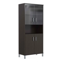 Шкаф высокий Skyland Born B430.10, венге магия, 900х450х2054мм, с тонированным стеклом