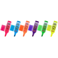 Текстовыделитель мини с принтами BRAUBERG 'NEON', АССОРТИ В ПЛАСТИКОВОЙ БАНКЕ, 1-5 мм, 152535