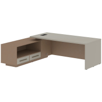 Стол руководителя с тумбой VCT 2319(L) Аметист/Кобра 2300х1900х750 VELION