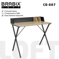 Стол письменный Brabix Loft CD-007 комбинированный, 800х500х840мм