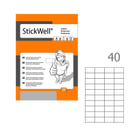 Этикетки самоклеящиеся Stickwell 11244, белые, 52.5x29.7мм, 4000шт