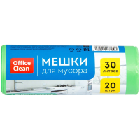 Мешки для мусора Officeclean Прочные 30л, 10мкм, прочные, 20шт/рул