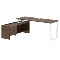 Стол с тумбой EVCT 19614 Дуб Денвер темный/Белый 1960х1400х750 EDIS