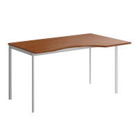 Стол прямой Skyland Imago-S СА-2S, эргономичный, правый, французский орех/алюминий, 1400х900х755мм