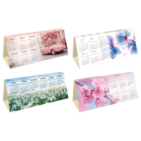 Календарь-домик с высечкой, 210*85 мм BG 'Цветы', ассорти, 2026г.