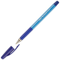 Шариковая ручка Attache Antibacterial синяя, 0.5мм, голубой корпус, с манжеткой