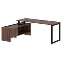 Стол с тумбой EQCT 19614 Дуб Денвер темный/Черный 1960х1400х750 EDIS