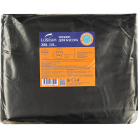 Мешки для мусора ПВД 200л 55мкм 10 шт черного цвета 70х140см Luscan_СПБ