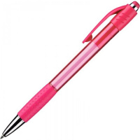 Ручка шариковая автоматическая Attache Happy синяя, 0.5мм, розовый корпус