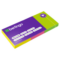 Блок для записей с клейким краем Berlingo Ultra Sticky 3 цвета, неон, 50х40мм, 300 листов