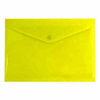 Пластиковая папка на кнопке Бюрократ желтая непрозрачная, А4, PK803ANYEL