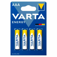 Батарейки алкалиновые 'мизинчиковые' КОМПЛЕКТ 4 шт., VARTA ENERGY, ААА (LR03,15А), блистер, 4103229414