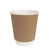 Стакан одноразовый DW12 крафт гладкий, 355мл, бумажный, для горячих напитков, 20шт/уп