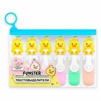 Набор текстовыделителей с топперами 6 ЦВЕТОВ ПАСТЕЛЬ, 'НЕЖНЫЕ ЦЫПЛЯТА', линия 1-4мм, FUNSTER (ФАНСТЕ