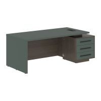 Стол руководителя с тумбой VCT 2090(R) Нефрит/Дуб Сильвер 2000х900х750 VELION