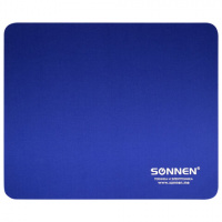 Коврик для мыши SONNEN 'BLUE', резина + ткань, 220х180х3 мм, 513308
