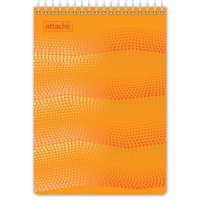 Блокнот Attache Waves оранжевый, А5, 50 листов, в клетку, на спирали, пластик