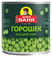 Горошек зеленый Дядя Ваня высший сорт, 400г