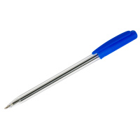 Шариковая ручка автоматическая Officespace Twist синяя, 0.7мм, прозрачный корпус