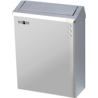 Мусорное ведро Nofer нерж.сталь 23л, матовое, настенное, с крышкой, 14079.S