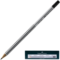 Карандаш чернографитный Faber-Castell Grip 2001 HB, трехгранный, с ластиком, 117200