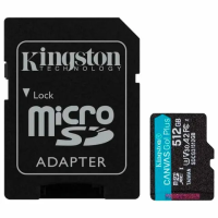 Карта памяти microSDXC 512 GB KINGSTON Canvas Go Plus, UHS-I U1, 170 Мб/с (class 10), с адаптером, S