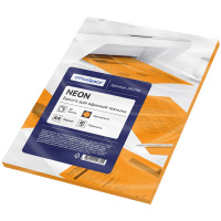 Цветная бумага для принтера Officespace Neon оранжевая, А4, 50 листов, 80г/м2