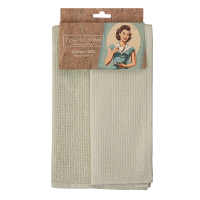 Полотенце кухонное Tessolo Home салатовое хлопок соты, 40 x 60см