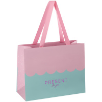Пакет подарочный 23*18*10см MESHU 'Wave pink', отд. фольгой, матовая ламинация