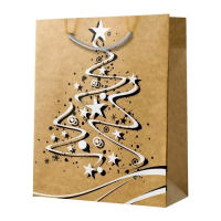 Пакет подарочный Русский Дизайн Елочка со звездами, 18х22.7см