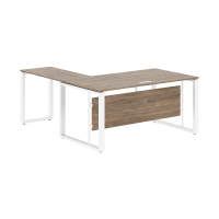 Стол руководителя угловой ECT 1619 Кария Пальмира/Белый 1600х1900х750 ENIO