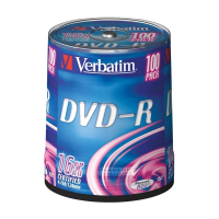 Диск DVD-R Verbatim 4.7Gb, 16х, Cake Box, 100шт/уп