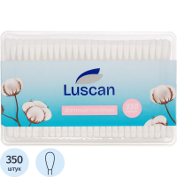 Палочки ватные Luscan  пластик. моноблок 350шт/уп