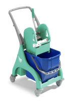 Тележка Nick25 (1*25л). пластик.база зеленая TTS,  с U-образной пластиковой ручкой и отжимом Тес, 00