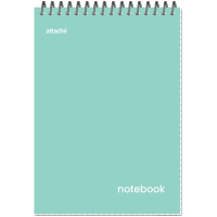 Блокнот Attache бирюзовый, А5, 60 листов, в клетку, на спирали, картон