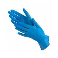 Перчатки нитровиниловые Benovy р.L, голубые, 50 пар