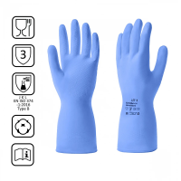 Перчатки резиновые Hq Profiline Multi Express L, синие, 74735