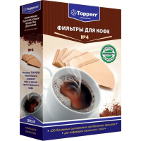 Фильтры для кофеварок Topperr №4, 100 шт/уп, 1х4 см