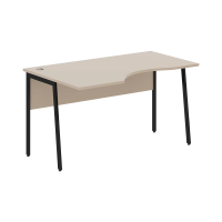 Стол прямой СА-2P(L) Мокачино/Черный 1400х900х755 IMAGO PLUS