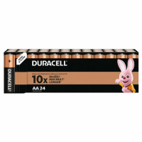 Батарейки КОМПЛЕКТ 24 шт., DURACELL Basic ОРИГИНАЛ, АА (LR6, 15А), алкалиновые, пальчиковые, Б006498