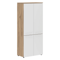 Шкаф с глухими средними и малыми дверьми MHC 85.3 Белый/Дуб Денвер светлый 854х423х1956 MORRIS TREND