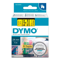 Термолента Dymo 24мм х 7м, черный/желтый, 53718