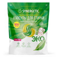 Капсулы для стирки Synergetic Color гипоаллергенные, 100шт