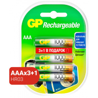 Аккумулятор Gp ААА 1000mAh, 4шт/уп