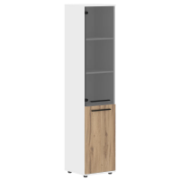 Шкаф высокий узкий EHCS 42.2 Дуб Денвер светлый/Черный/Белый 426х430х1967 EDIS