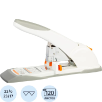 Степлер мощный Deli N23/6-23/17 до 120 листов, в картонной уп., белый